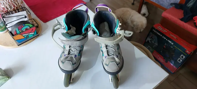 Patines en línea, roller, gris/turquesa 29-33 - 2