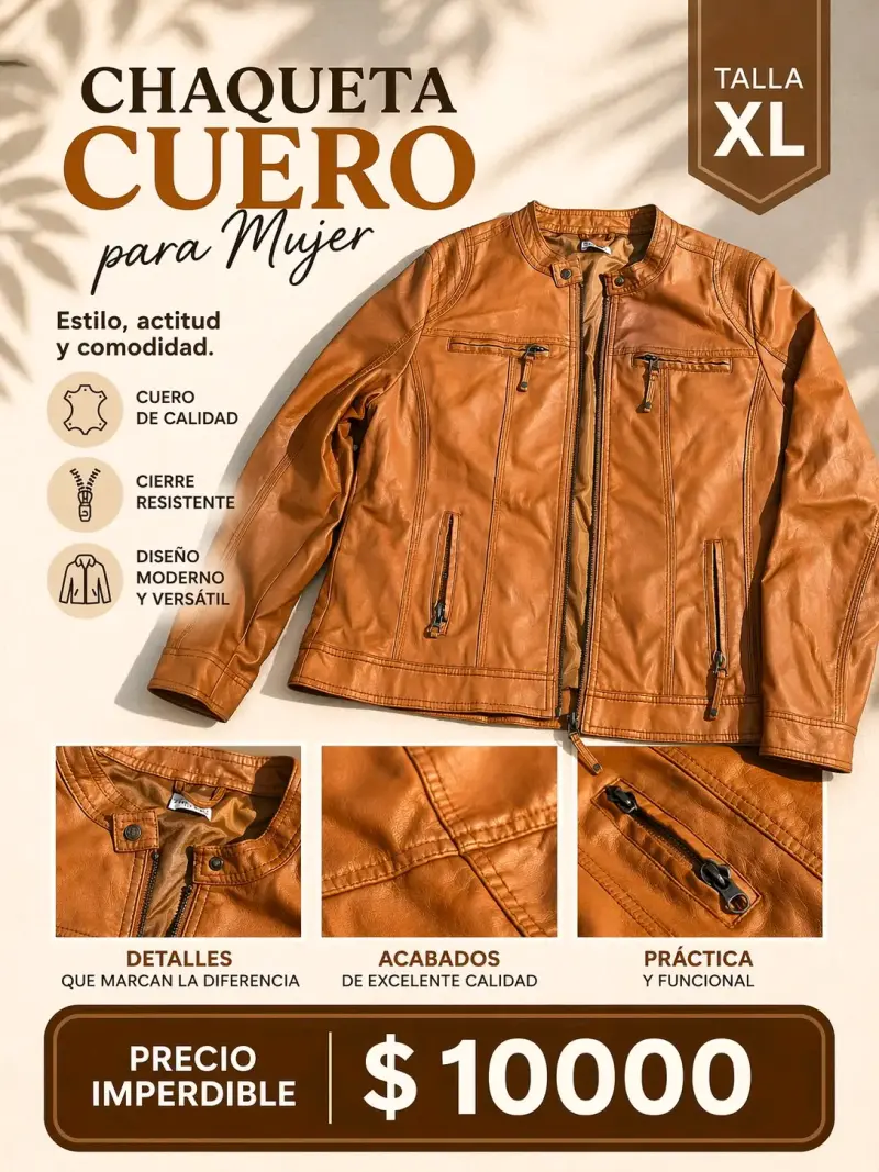 Chaqueta de cuero para mujer