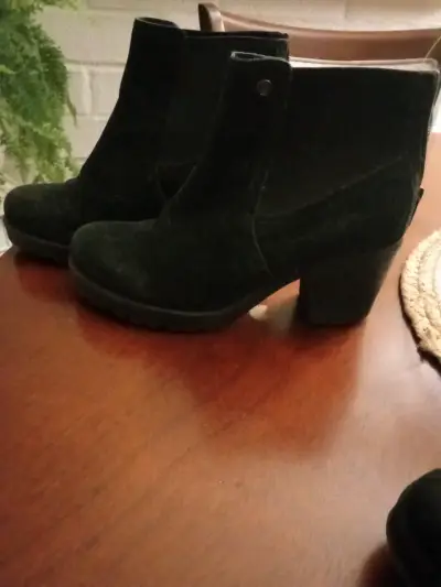 Botas de cuero negro con taco - miniatura 5