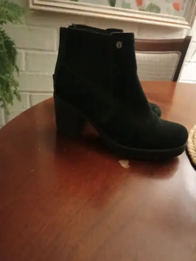 Botas de cuero negro con taco - miniatura 6