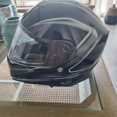 Casco de moto integral negro - miniatura 1