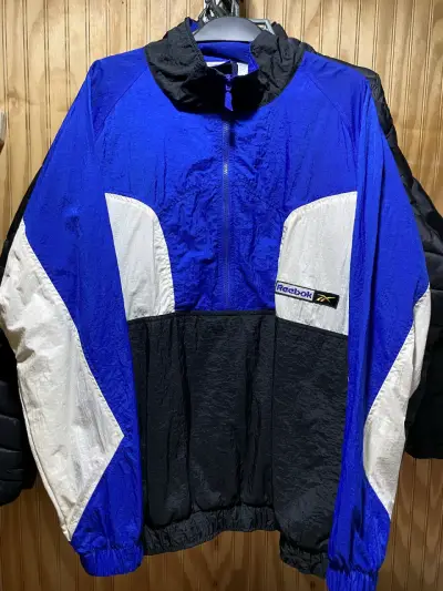 Cortaviento azul y blanco Reebok - miniatura 1