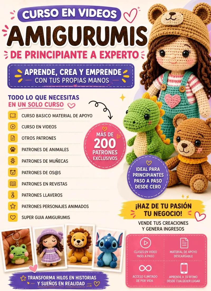 🧶✨ CURSO EN VIDEO DE AMIGURUMIS - 1