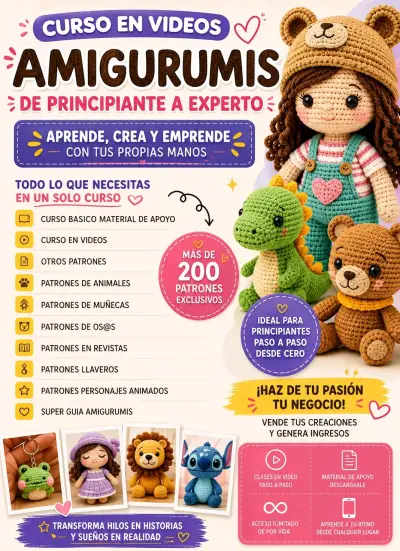 🧶✨ CURSO EN VIDEO DE AMIGURUMIS - miniatura 1