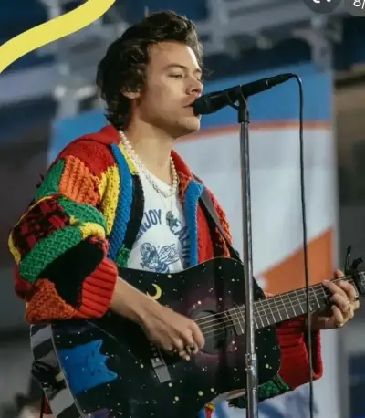 Cardigan multicolor tejido a mano - miniatura 4