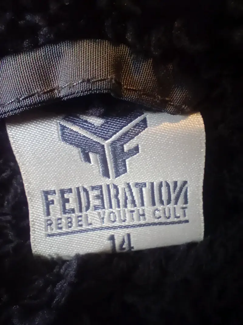 Chaqueta federation talla 14 negra.interior polar - 2