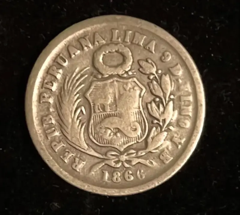 Moneda antigua de plata 1866 - 1