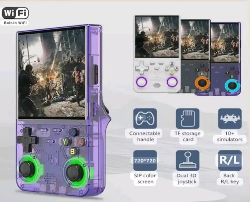 Consola R36 ultra portátil desmontable púrpura - 3