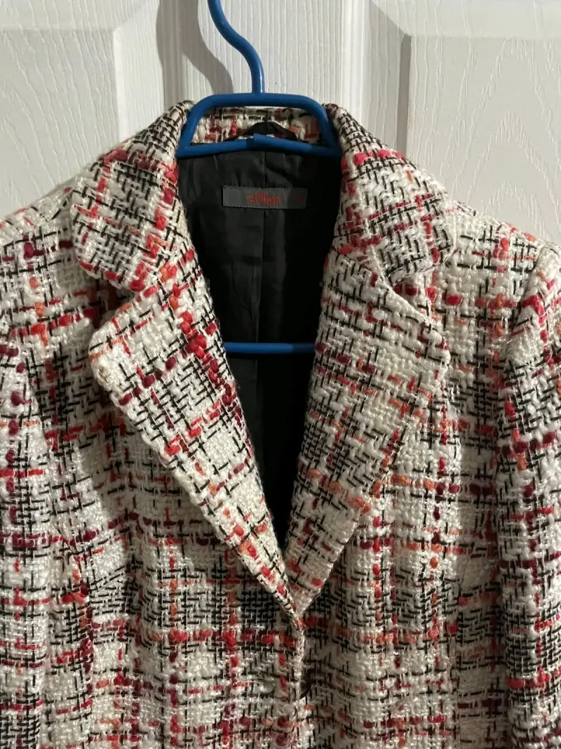 Blazer tejido cuadros multicolor - 1