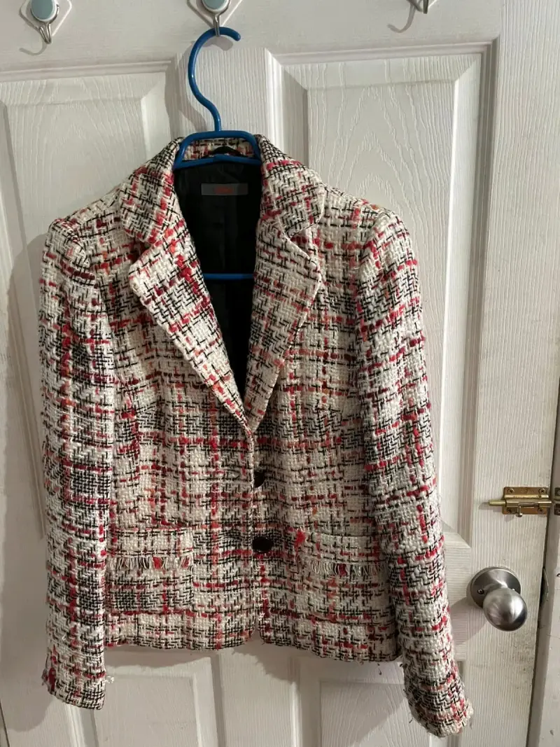 Blazer tejido cuadros multicolor - 2