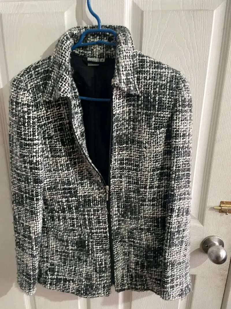 Blazer tejido cuadros multicolor - 4