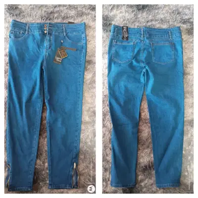 Jeans azul con cierre en tobillo - miniatura 1
