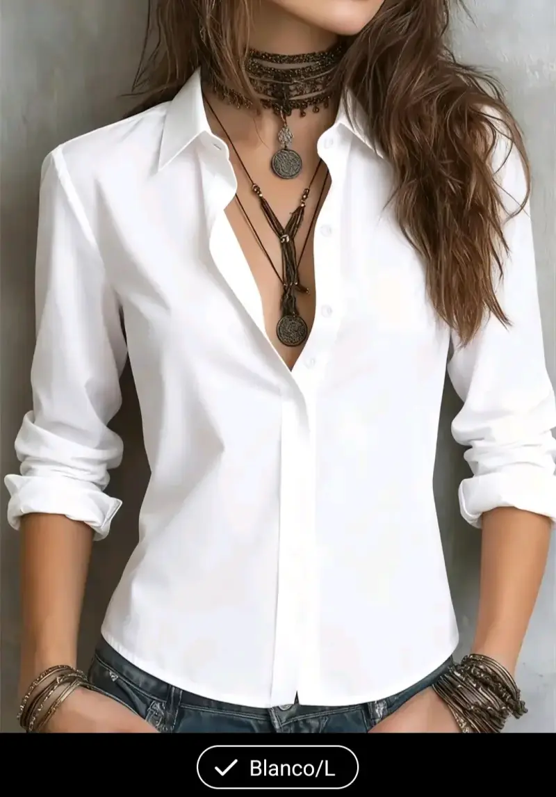 Camisas blanca y borgoña de mujer - 1
