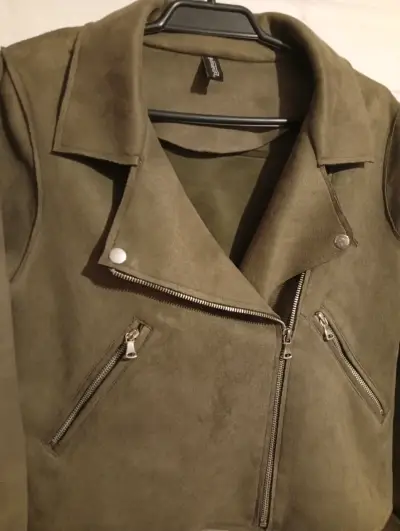 Chaqueta motociclista verde oliva - miniatura 1