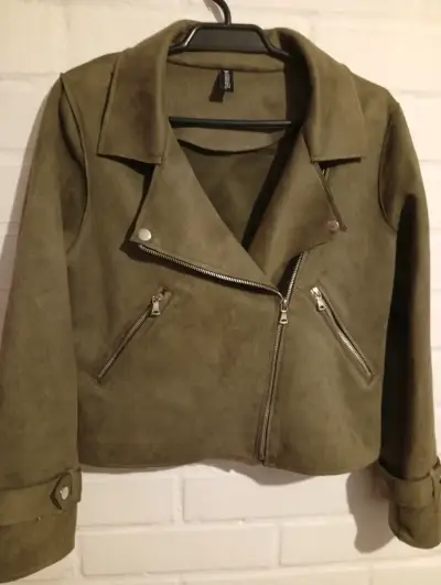 Chaqueta motociclista verde oliva - miniatura 3