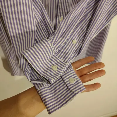 Camisa Polo rayada lila talla M - miniatura 5