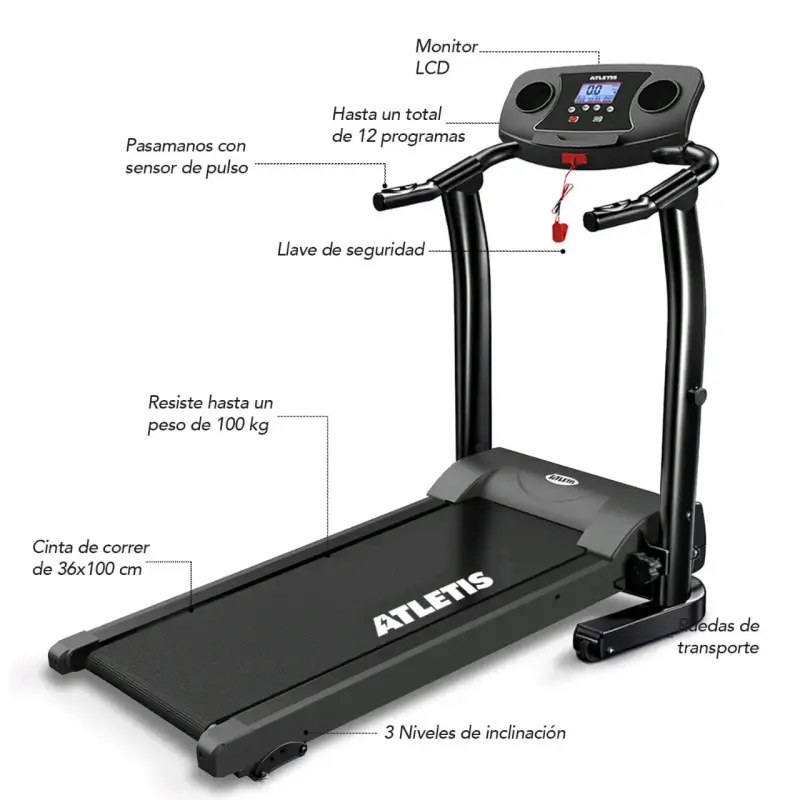 Cinta de correr ATLETIS LCD - 1