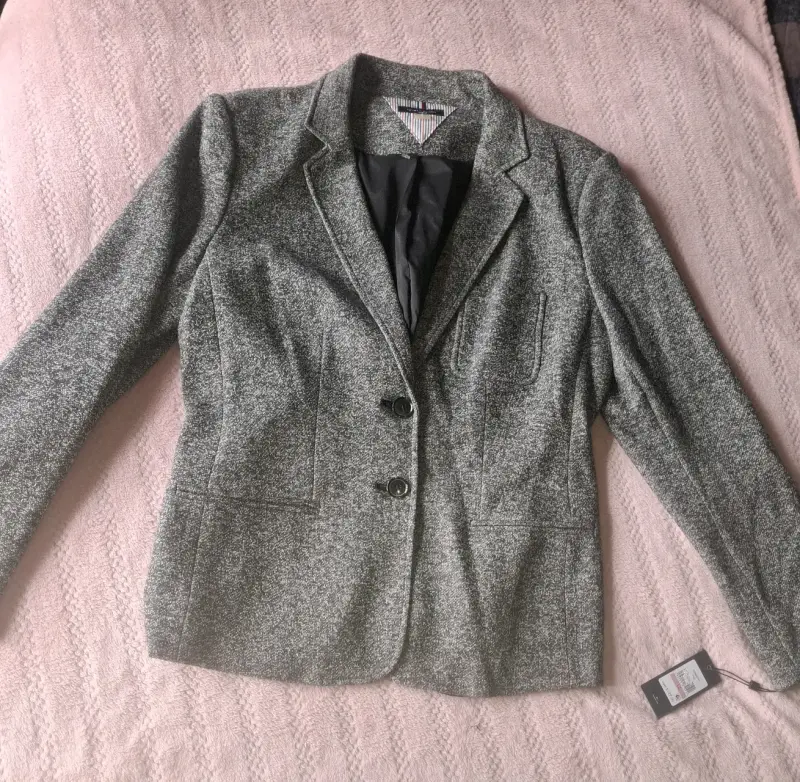 Blazer gris tweed mujer - 1