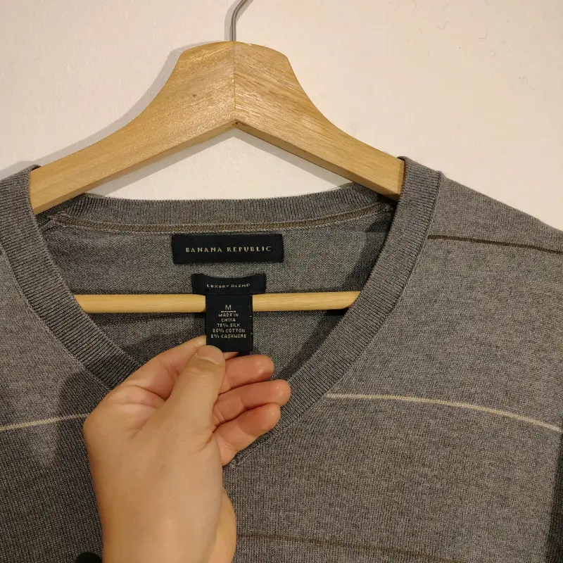 Suéter gris a rayas Banana Republic M - 3