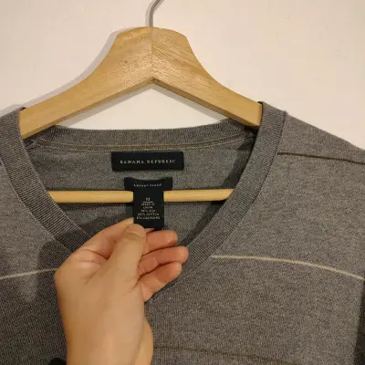 Suéter gris a rayas Banana Republic M - miniatura 3