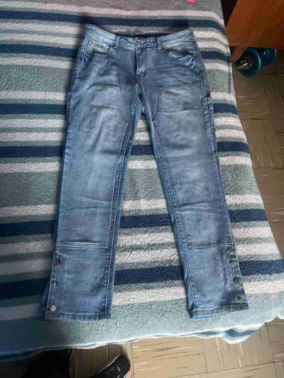 Pantalones jeans azul flared - miniatura 1