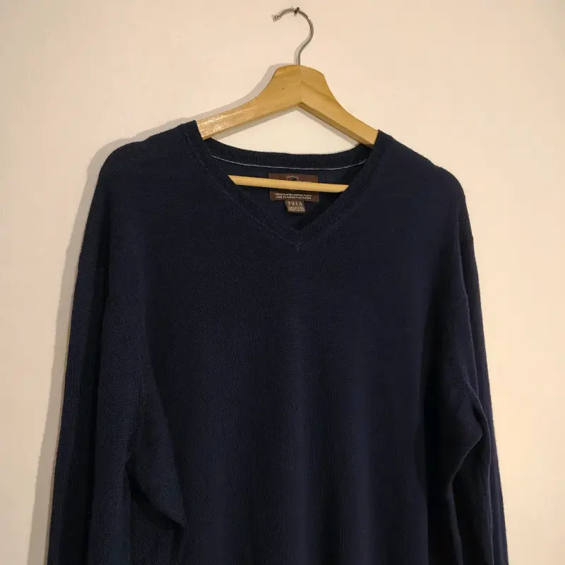 Suéter azul oscuro de lana XL