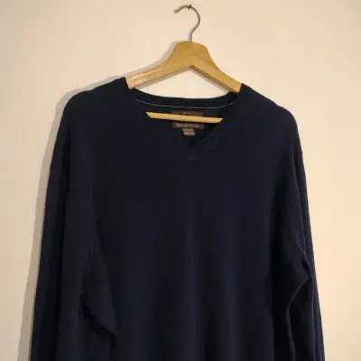 Suéter azul oscuro de lana XL - miniatura 1