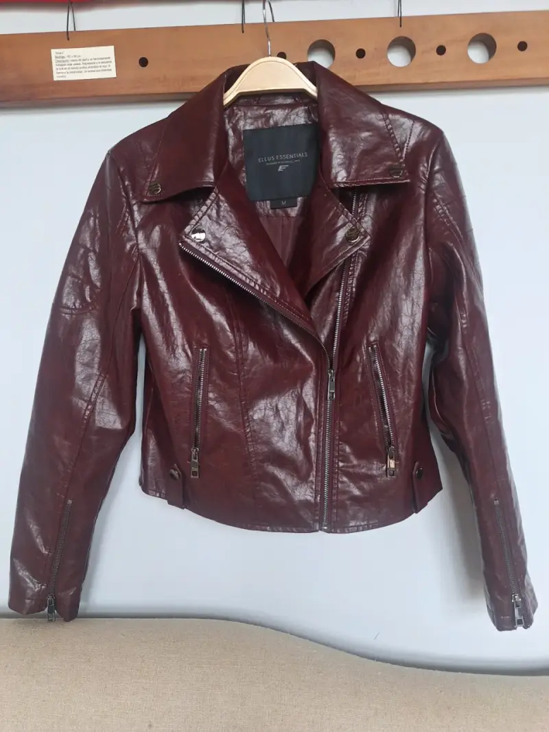 Chaqueta de ecocuero burdeo - 1