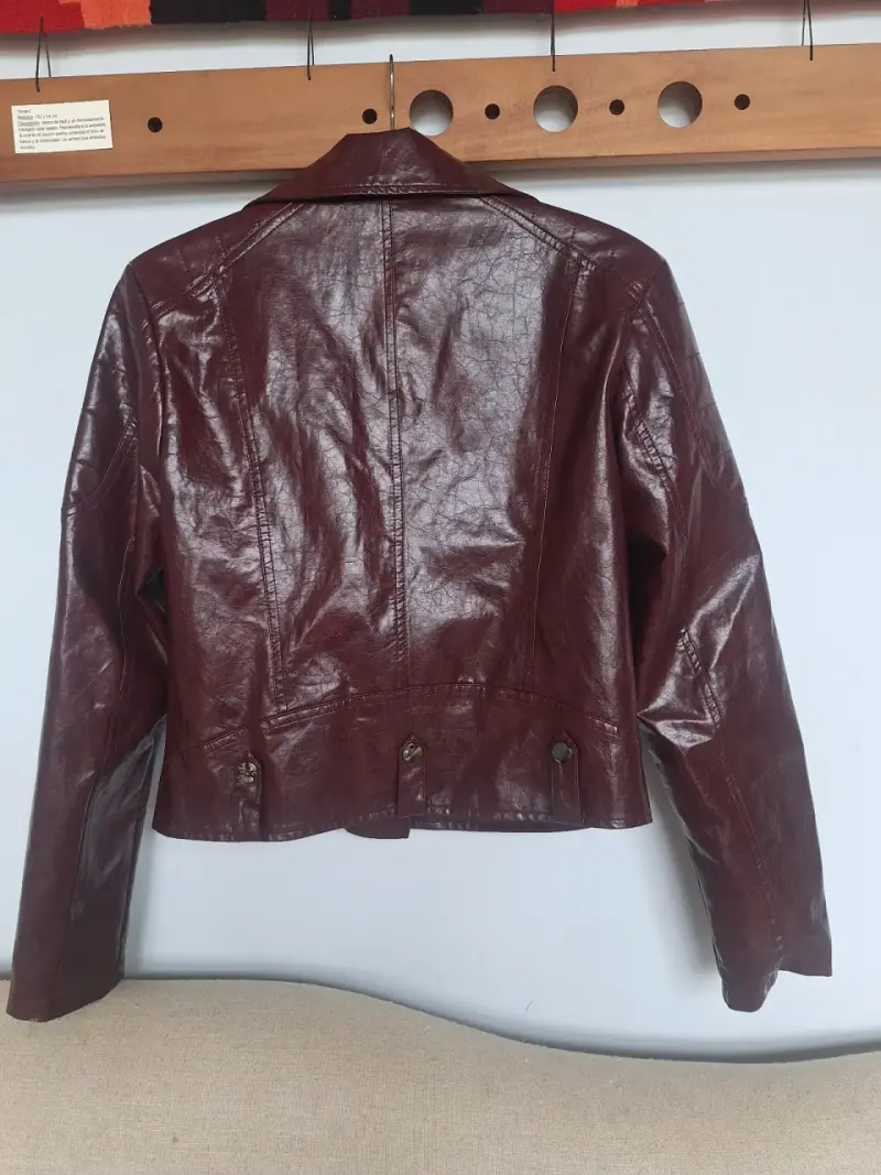 Chaqueta de ecocuero burdeo - 2