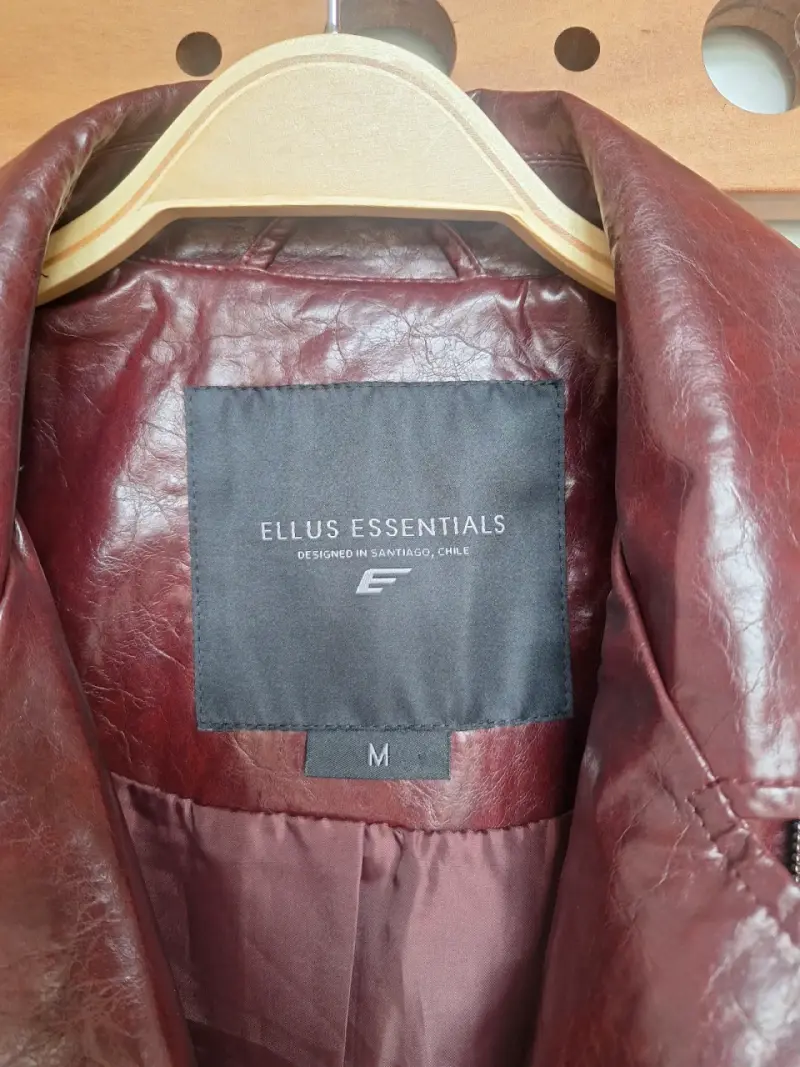 Chaqueta de ecocuero burdeo - 3
