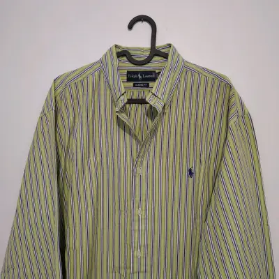 Camisa rayada verde Ralph Lauren L - miniatura 2