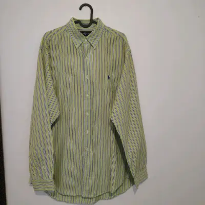 Camisa rayada verde Ralph Lauren L - miniatura 4