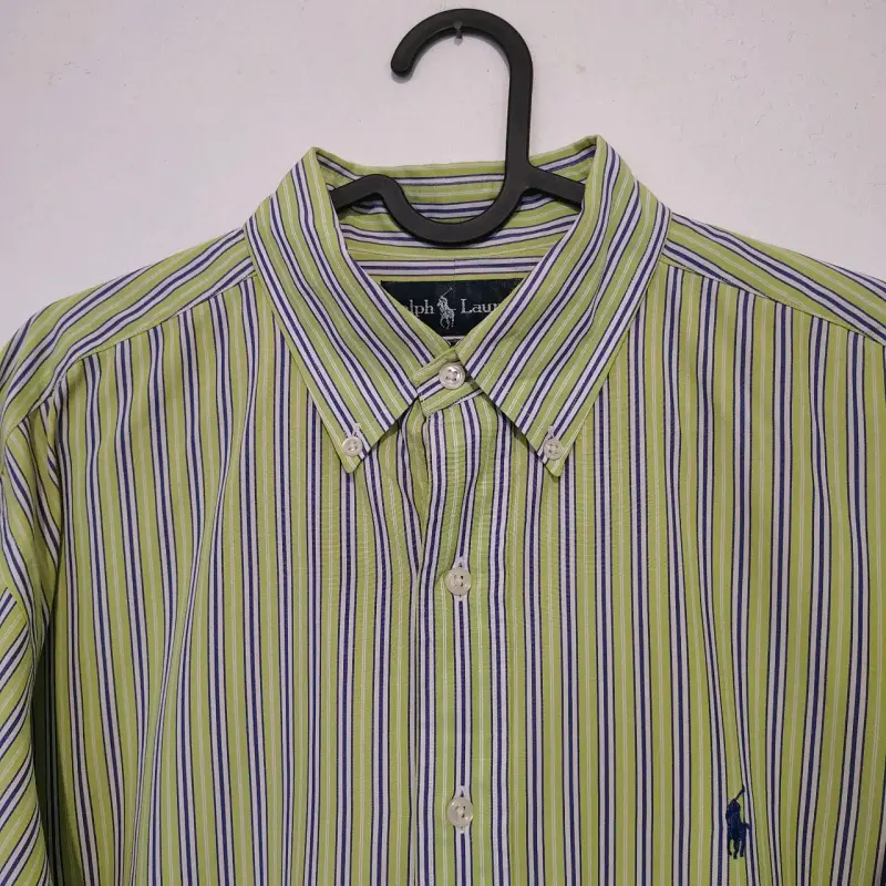 Camisa rayada verde Ralph Lauren L - 6