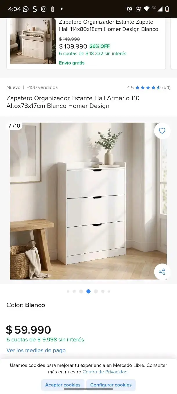 Zapatero Organizador Blanco - 1