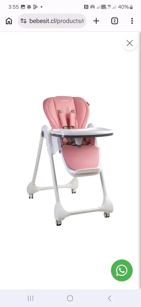 Silla alta para bebé rosada