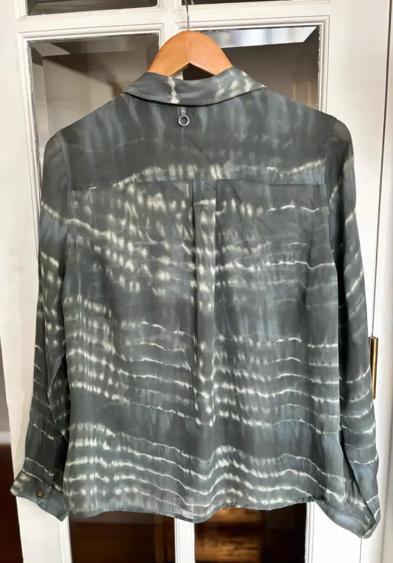 Camisa tie-dye verde y blanca - 2
