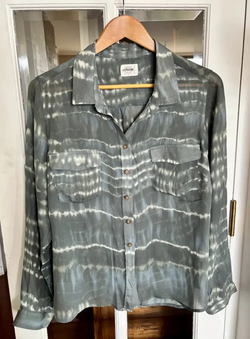 Camisa tie-dye verde y blanca - 3