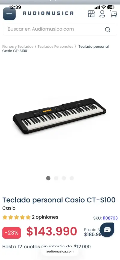 Teclado eléctrico Casio con soporte - miniatura 4