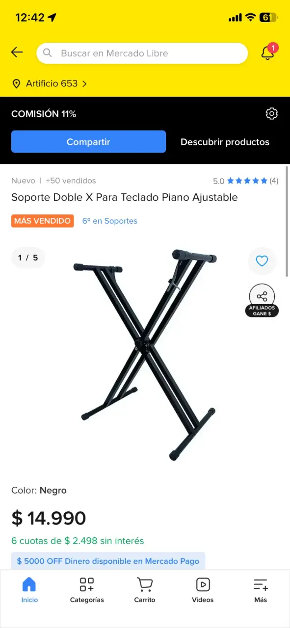 Teclado eléctrico Casio con soporte - 6