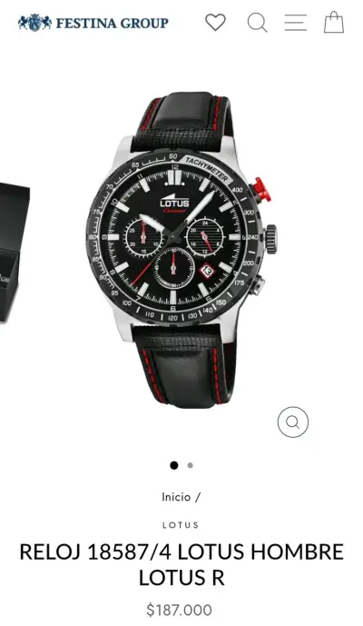 Reloj Lotus hombre negro - miniatura 1