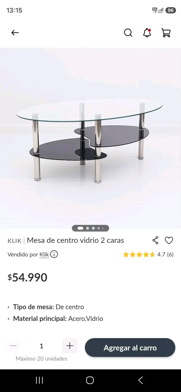 Mesa de centro de vidrio ovalada - 3