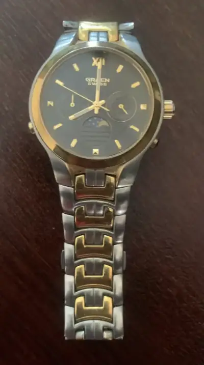 Reloj Gruen suizo de acero - miniatura 1