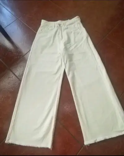 Pantalones anchos beige - miniatura 1
