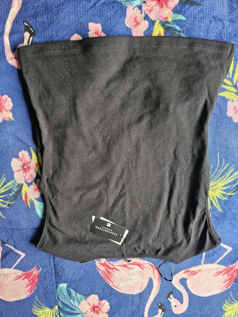 Polera tube top negra - 1