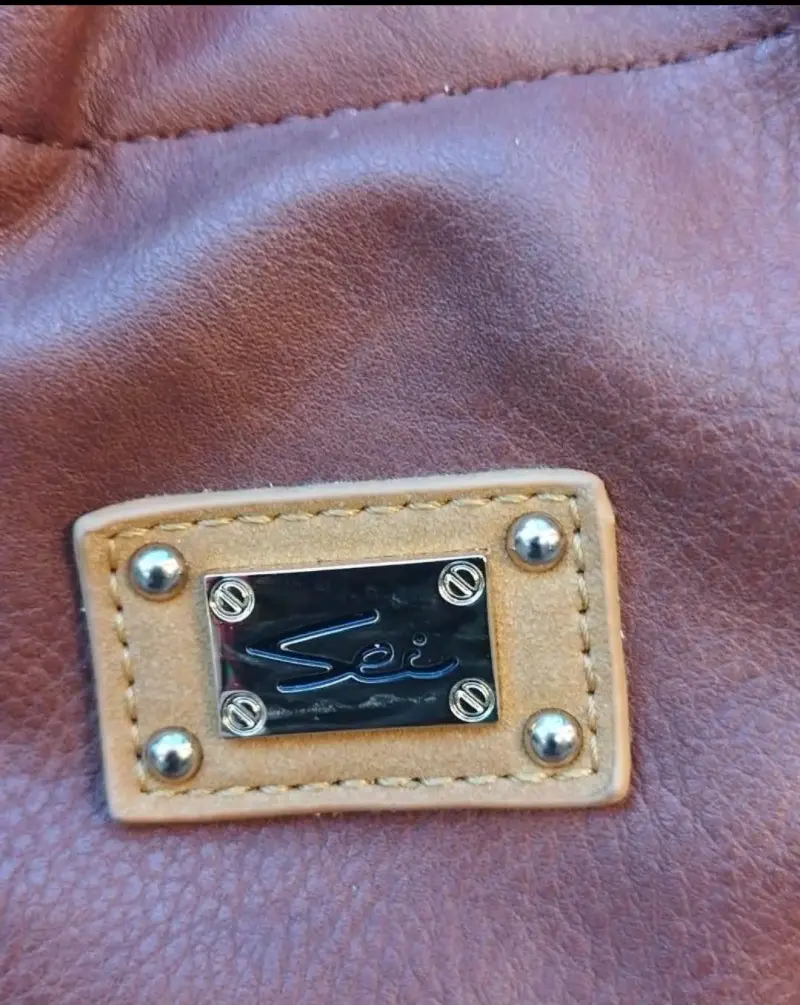 Cartera de cuero café - 2