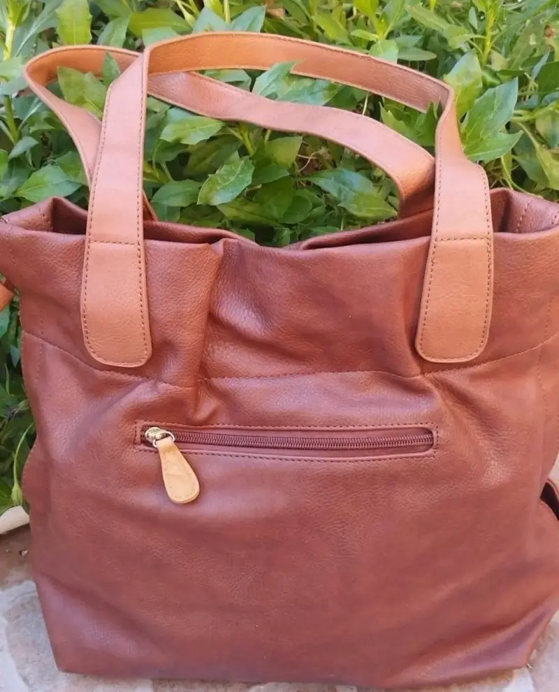 Cartera de cuero café - 3