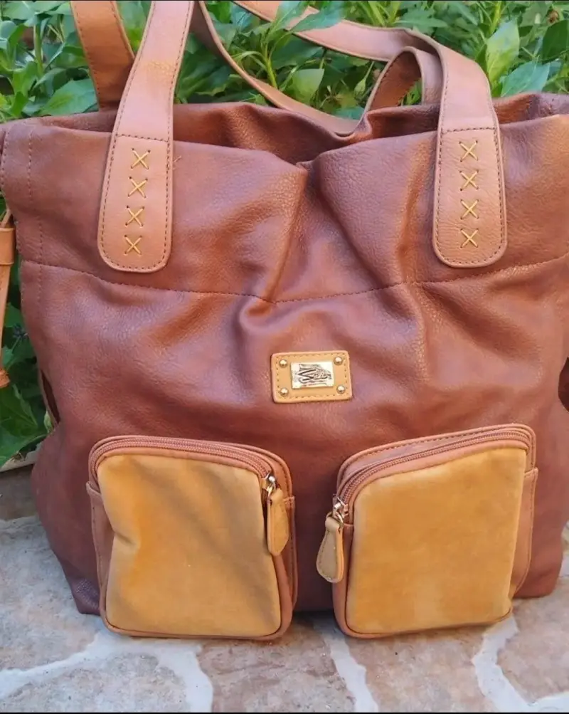 Cartera de cuero café - 5
