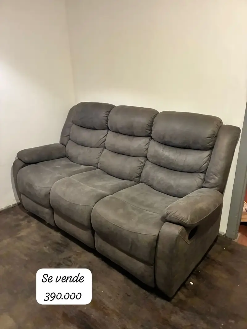 Sofá reclinable gris - 1