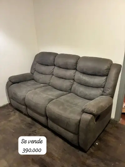 Sofá reclinable gris - miniatura 1