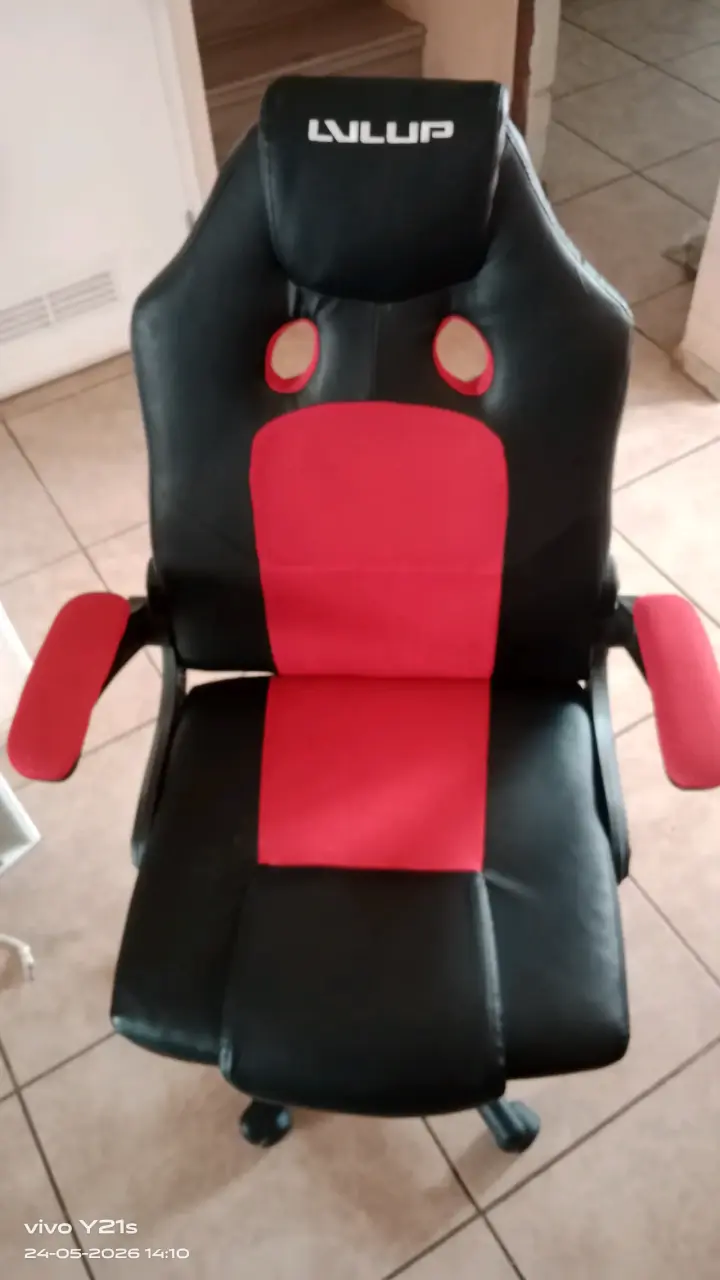 Silla gamer negra y roja - 6